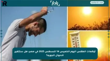 توقعات الطقس اليوم الخميس 14 أغسطس 2025 في مصر: هل ستتغير الأحوال الجوية؟